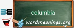 WordMeaning blackboard for columbia